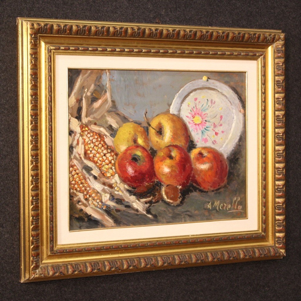 Italian Painting Still Life Signed A. Merello From 20th Century-photo-8