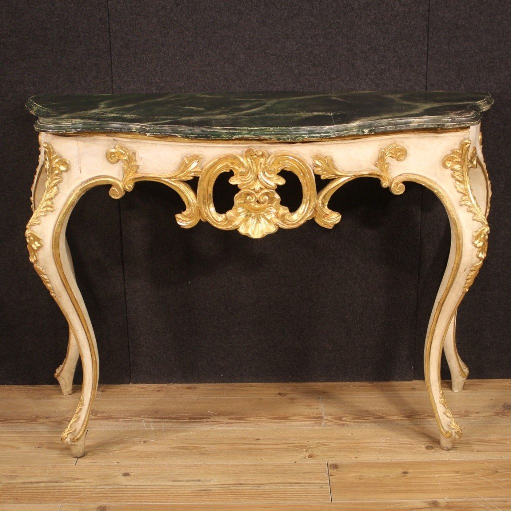 Console In Lacquered And Gilded Wood From 20th Century-photo-2