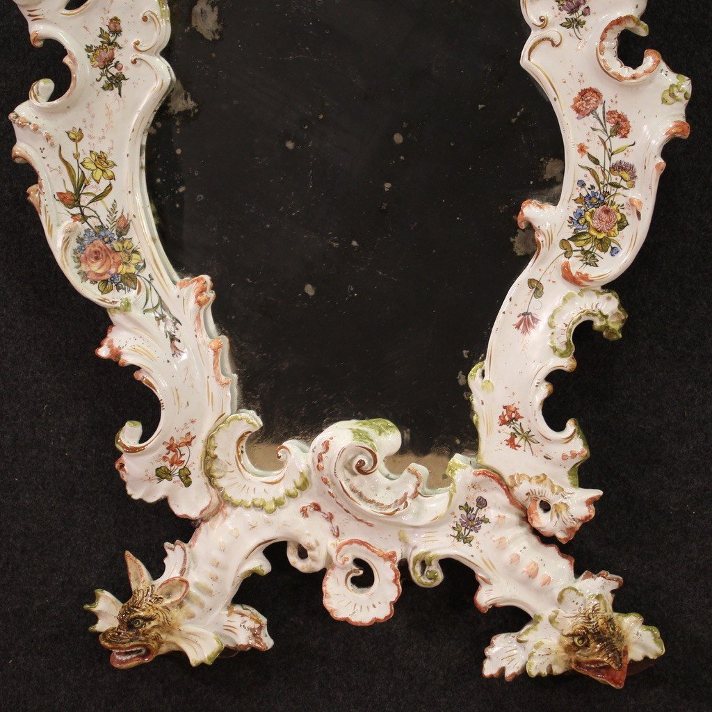 Great 20th Century Ceramic Mirror-photo-3