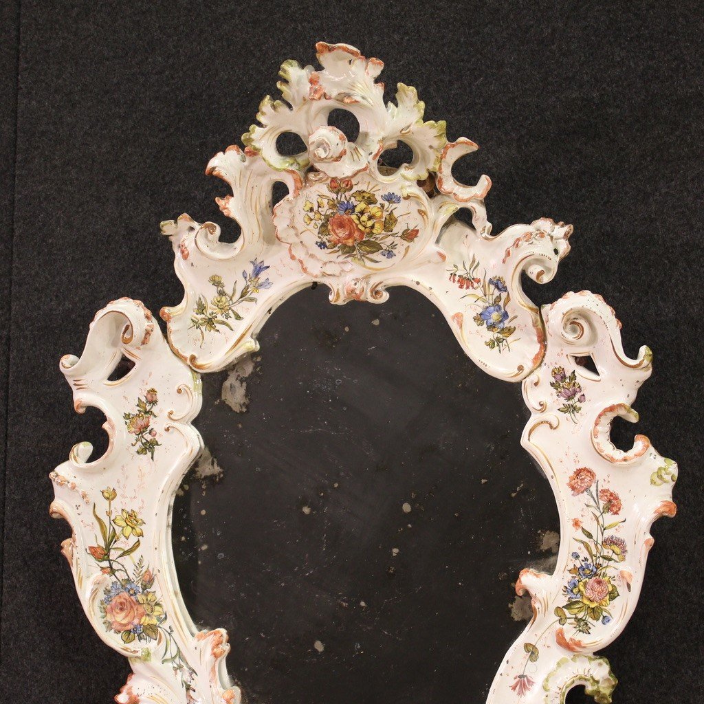 Great 20th Century Ceramic Mirror-photo-4