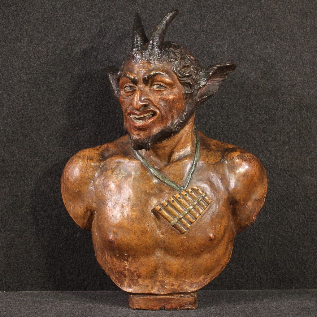 French Terracotta Sculpture From The 19th Century, The God Pan