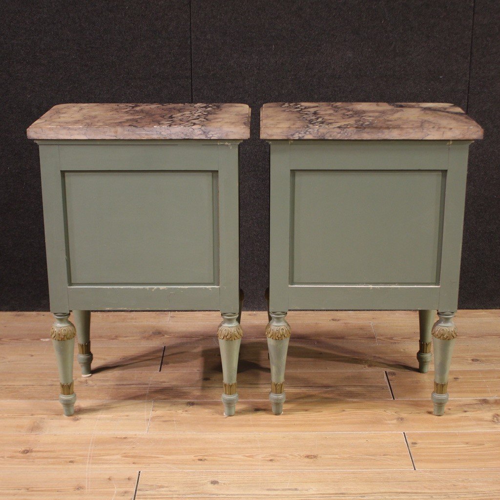 Elegant Pair Of 20th Century Lacquered Bedside Tables-photo-4