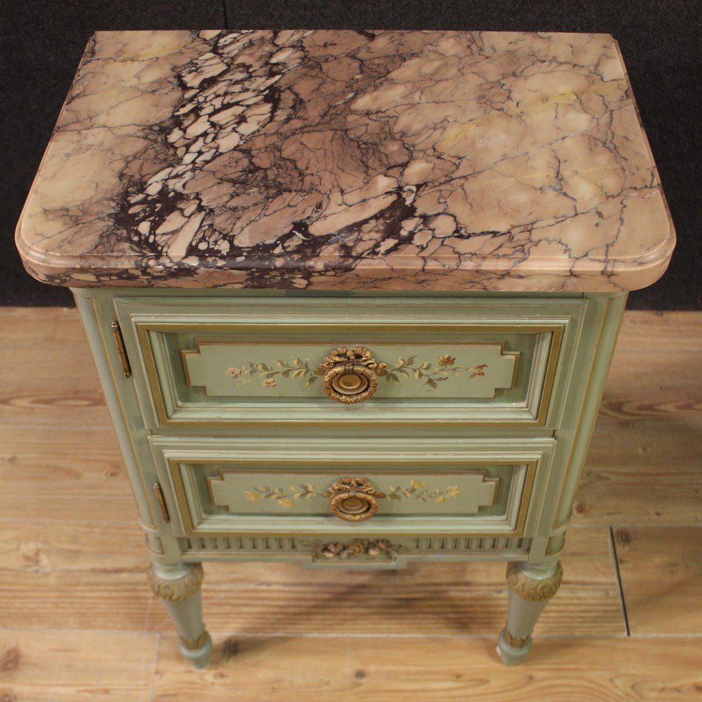 Elegant Pair Of 20th Century Lacquered Bedside Tables-photo-4