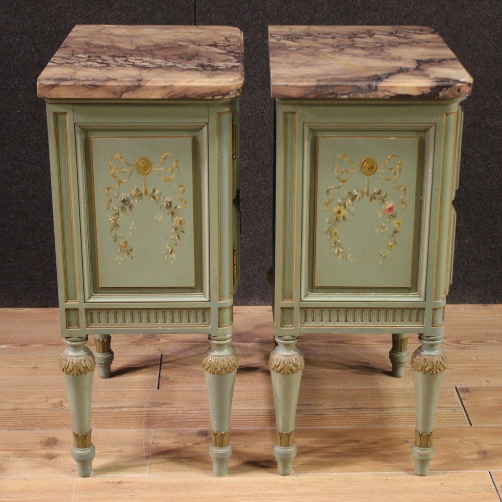 Elegant Pair Of 20th Century Lacquered Bedside Tables-photo-6