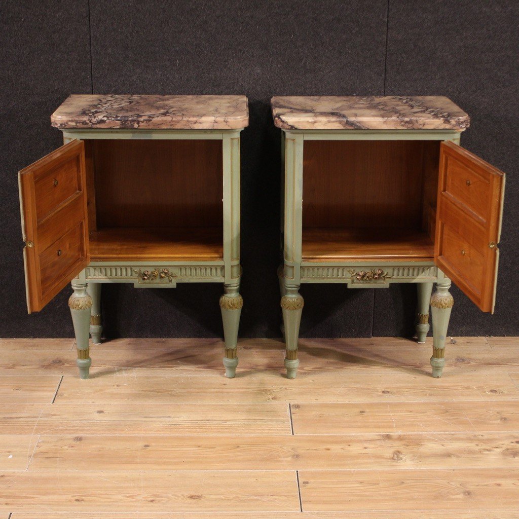 Elegant Pair Of 20th Century Lacquered Bedside Tables-photo-7