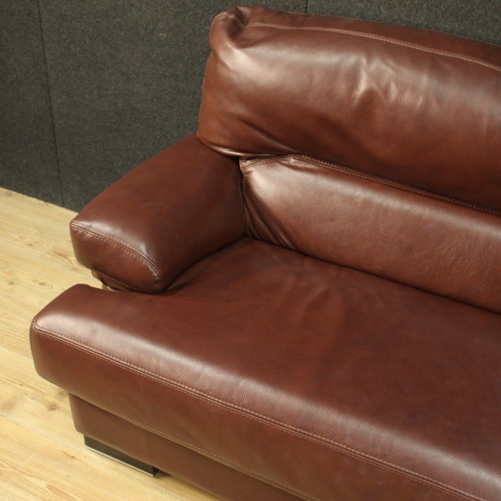 Large Leather Italian Sofa-photo-3