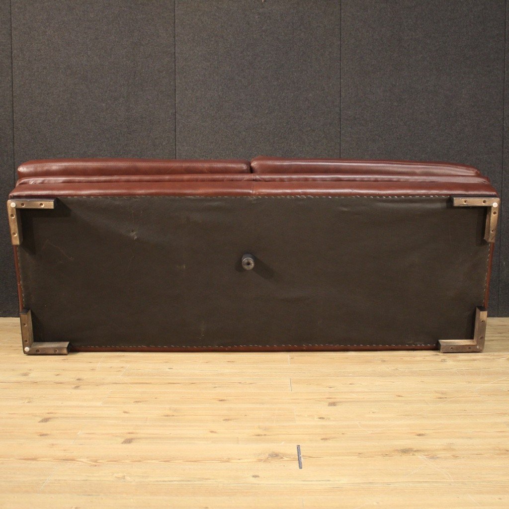 Large Leather Italian Sofa-photo-8