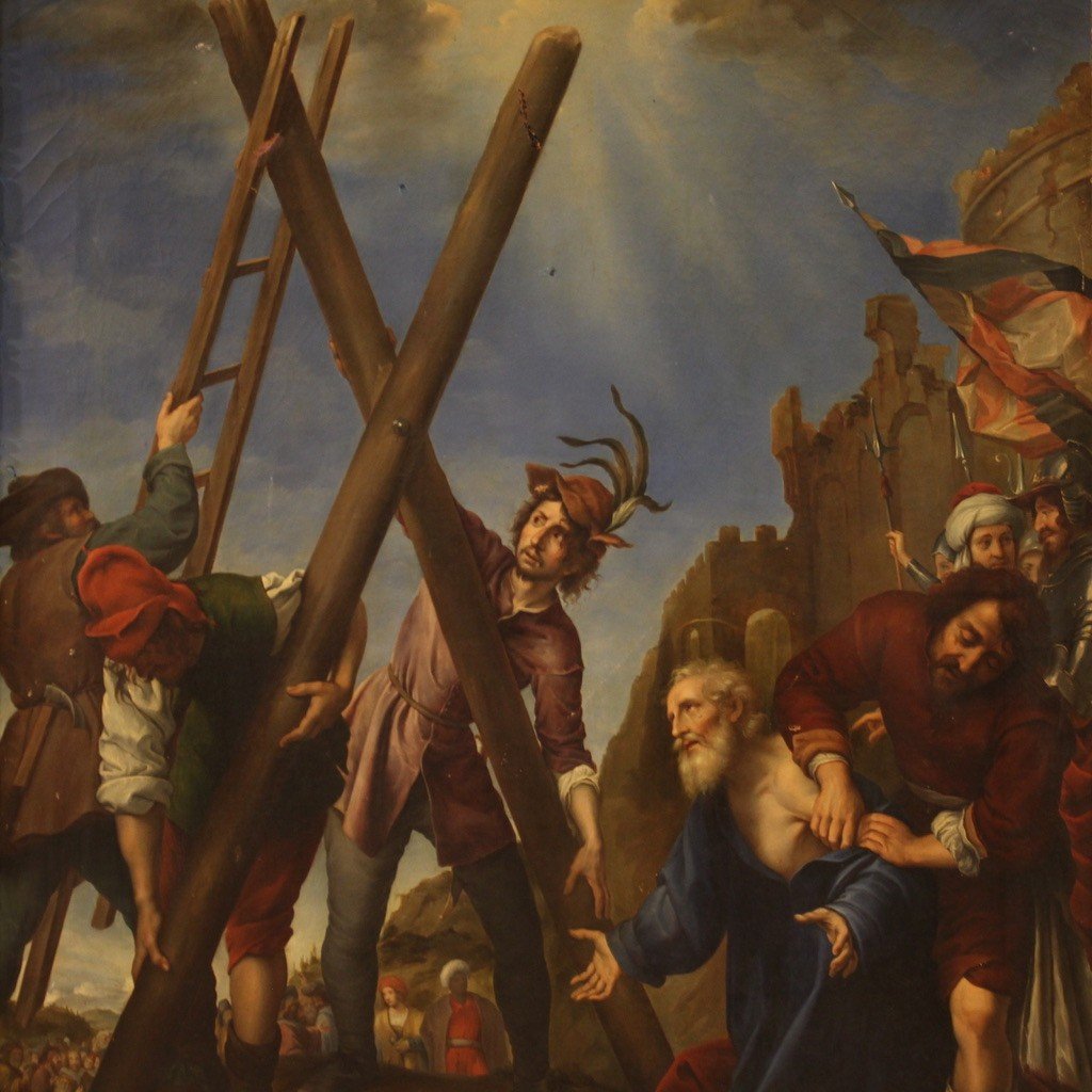 Great 19th Century Italian Painting, The Martyrdom Of Saint Andrew-photo-4