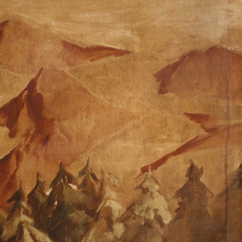 Spanish Painting Landscape With Mountains-photo-1