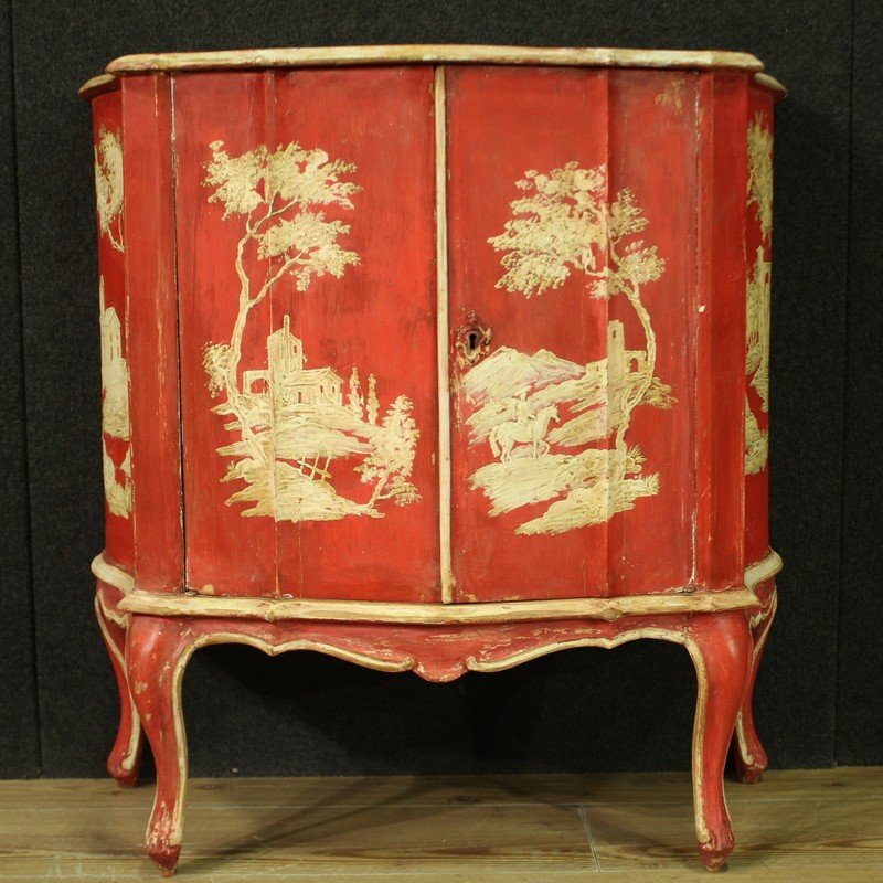 Venetian Lacquered And Painted Sideboard From The 20th Century-photo-3