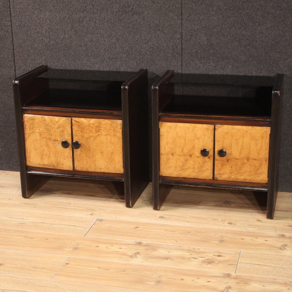 Pair Of Bedside Tables In Art Deco Style