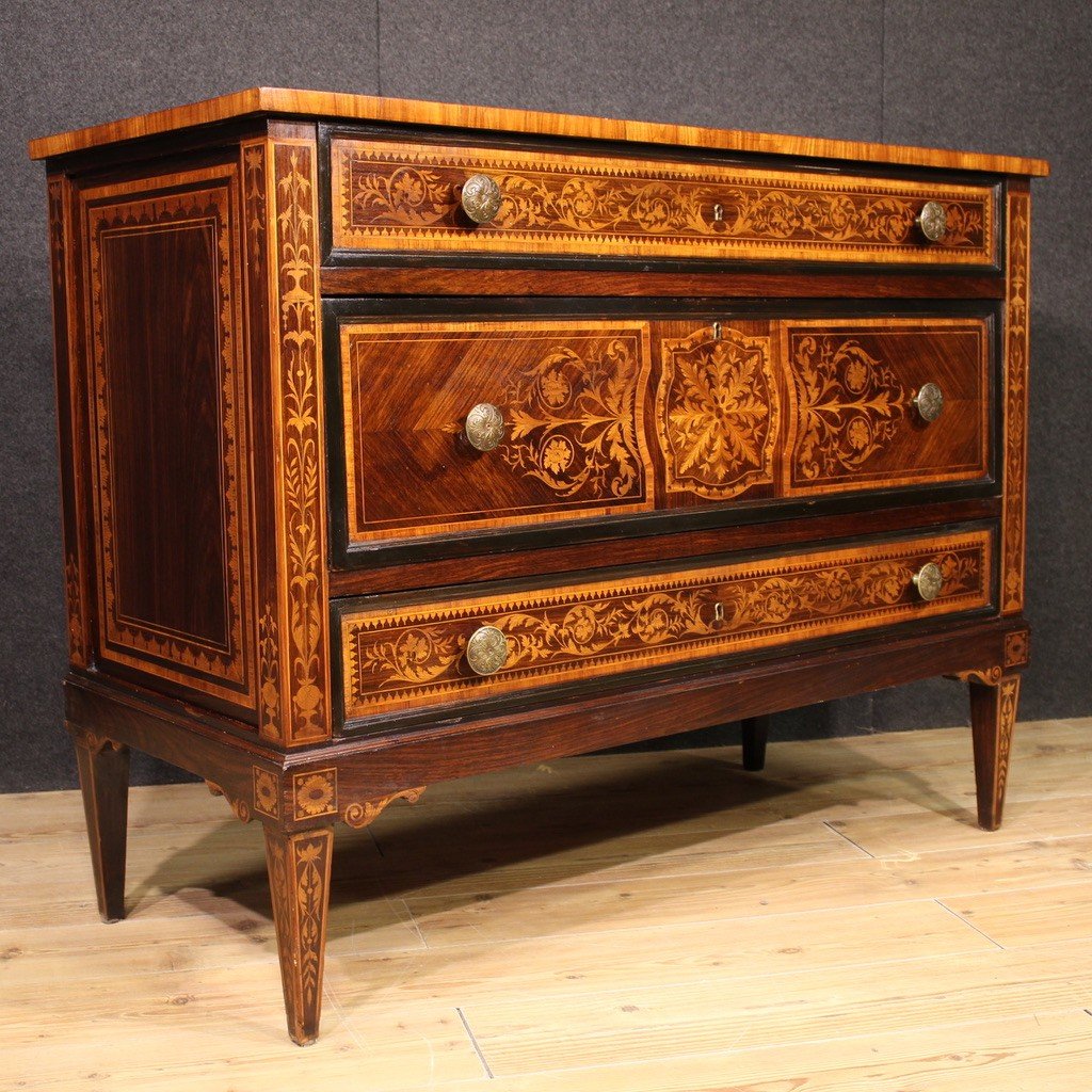 Commode Marquetée De Style Louis XVI