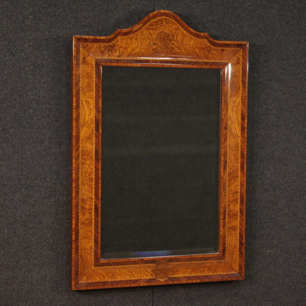 Miroir Italien En Bois Des Années 70