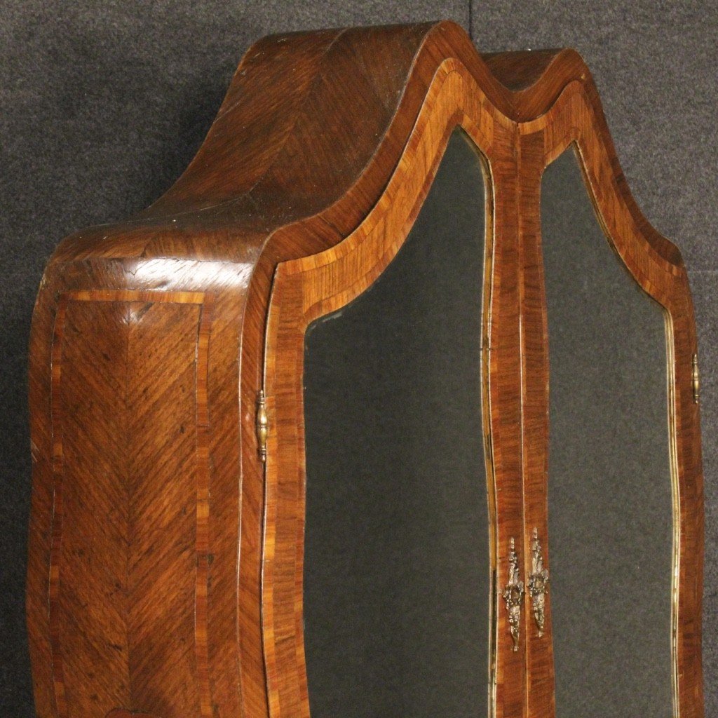 Inlaid Wood Genoese Trumeau From The 20th Century-photo-2