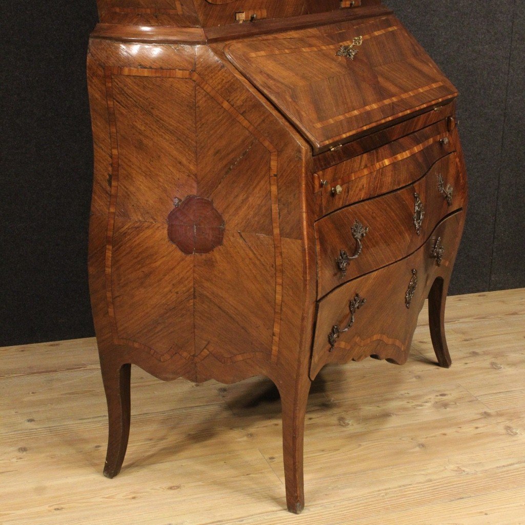 Inlaid Wood Genoese Trumeau From The 20th Century-photo-5