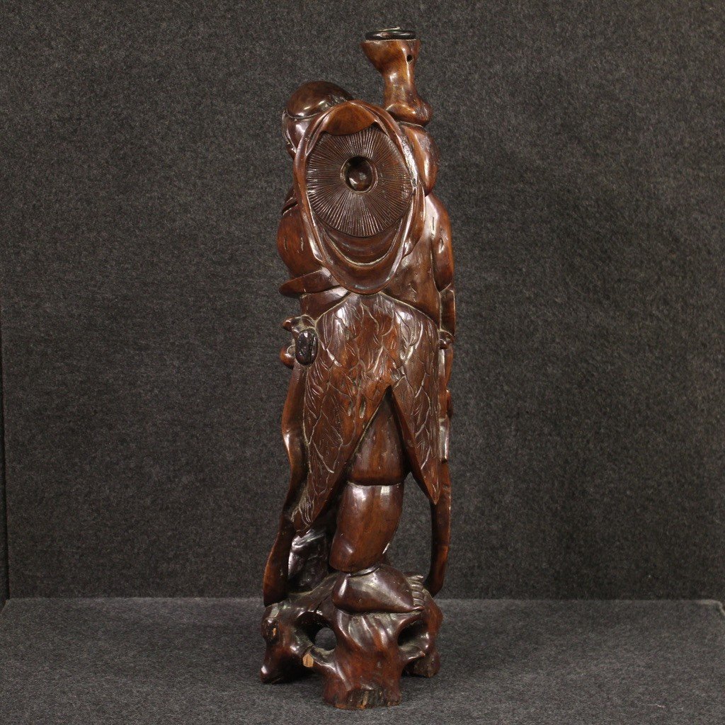 Oriental Sculpture From The 20th Century, Fisherman With Fish-photo-4