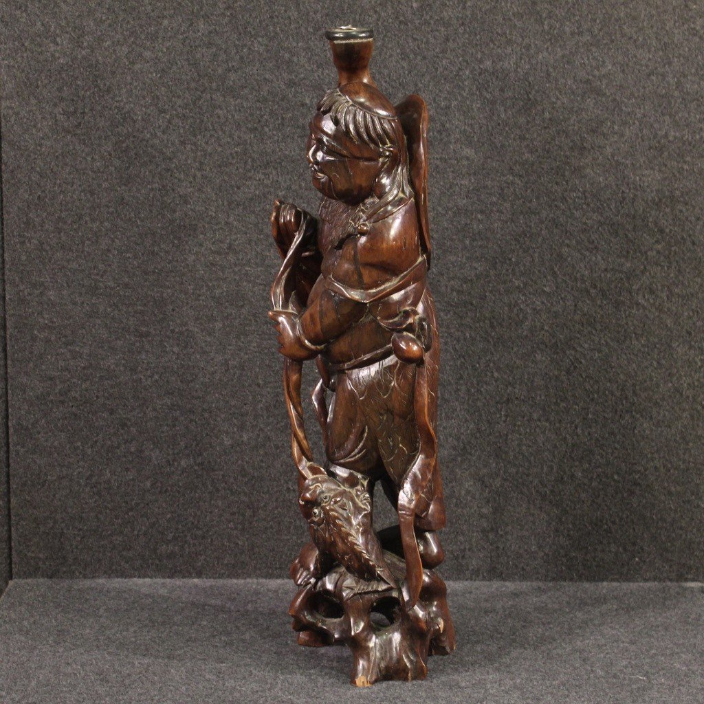 Oriental Sculpture From The 20th Century, Fisherman With Fish-photo-8