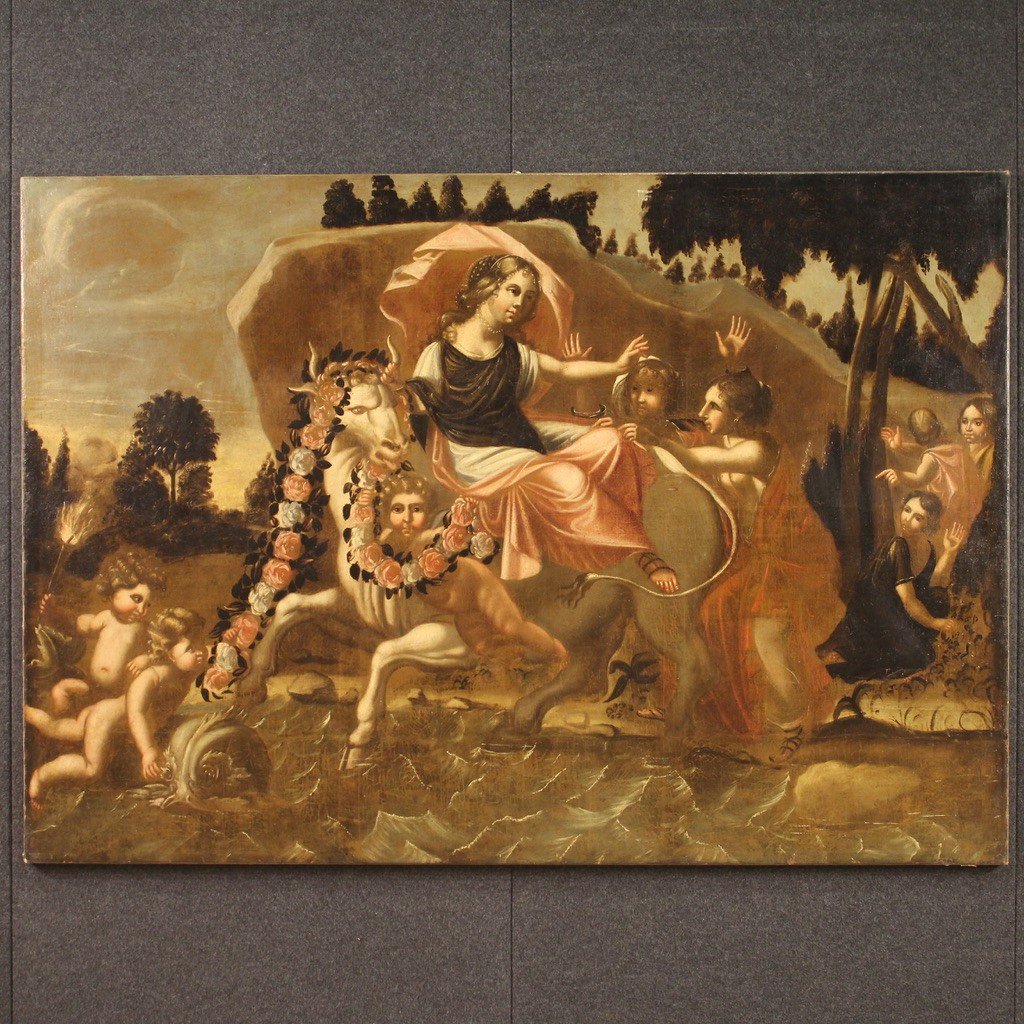 Mythological Painting From The 17th Century, Rape Of Europa-photo-2