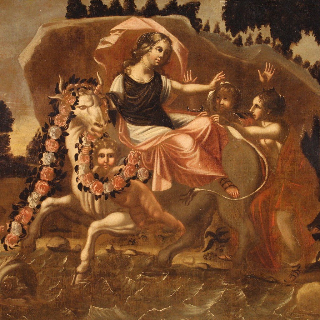 Mythological Painting From The 17th Century, Rape Of Europa