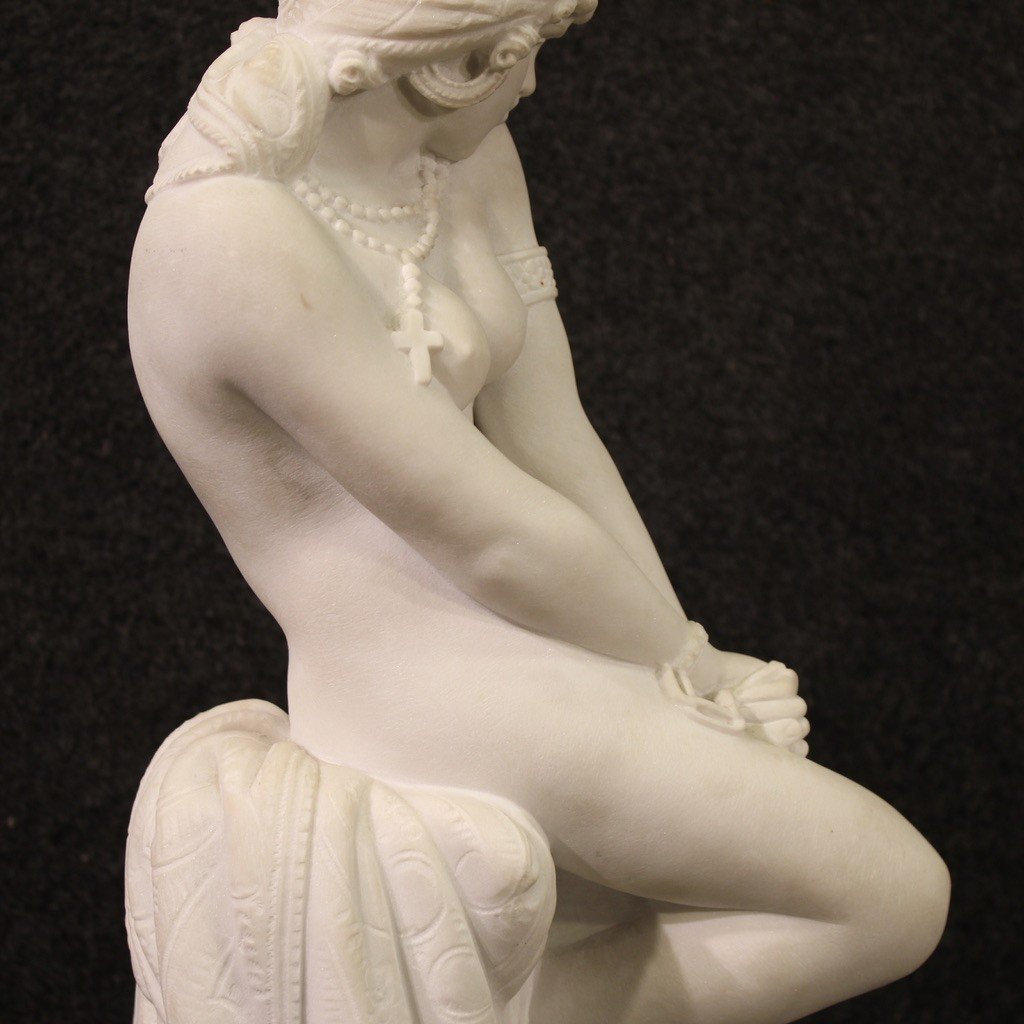 20th Century Marble Sculpture, The Emancipation Of Slavery-photo-3