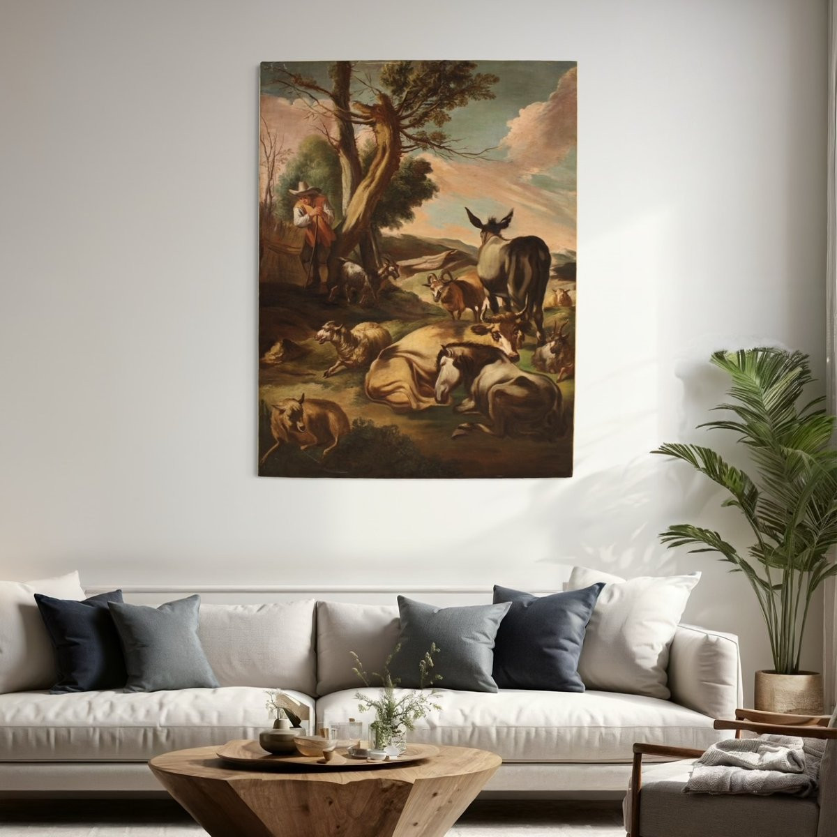 18th Century Italian Painting, Pastoral Genre Scene-photo-3