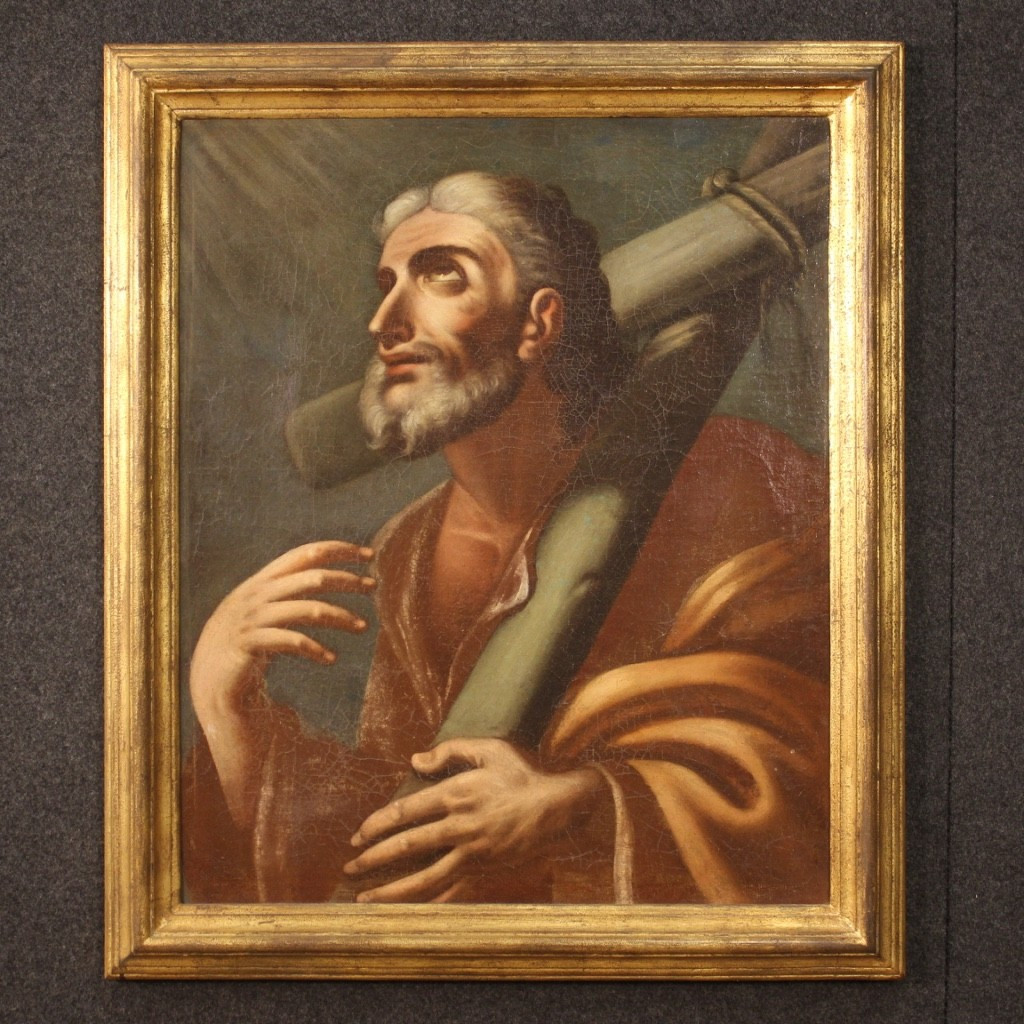 Religious Italian Painting From 18th Century, Saint Andrew