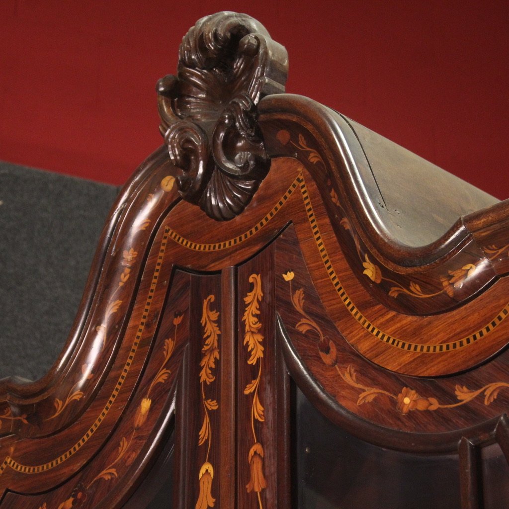 Elegant 20th Century Dutch Inlaid Display Cabinet-photo-7
