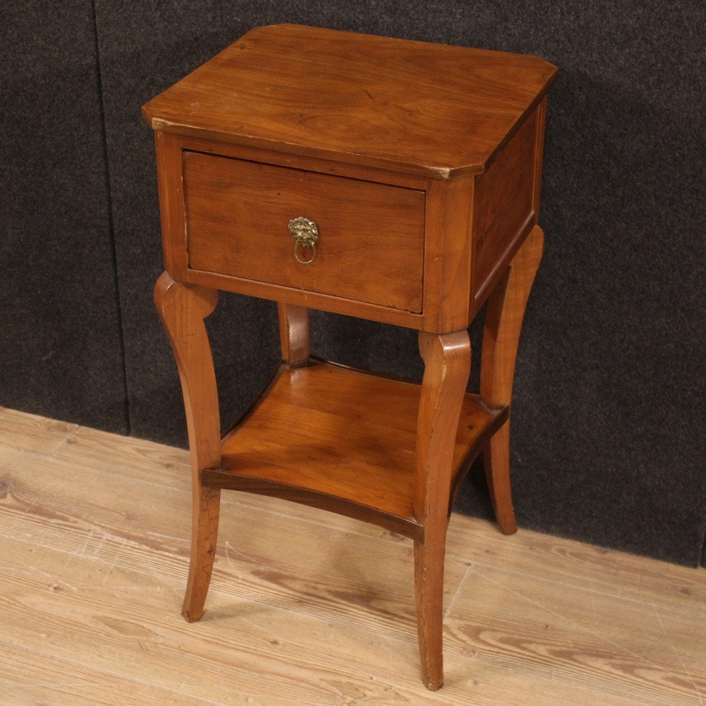 Italian Side Table In Cherry, Walnut And Fruitwood-photo-1