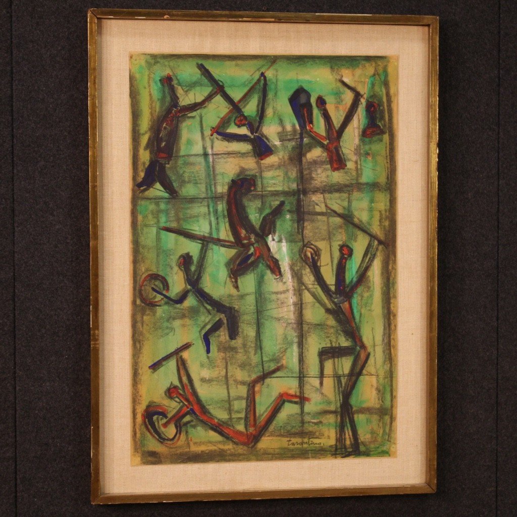 Signed Abstract Painting From The 20th Century-photo-7