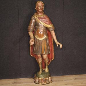 Great Polychrome Wooden Sculpture From The 18th Century