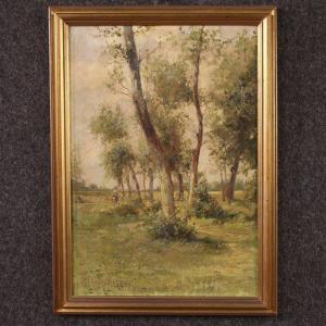 Tableau Paysage Signé De M. Gheduzzi Des Années 40