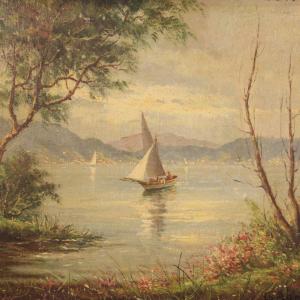 Signed Painting Landscape From The 20th Century