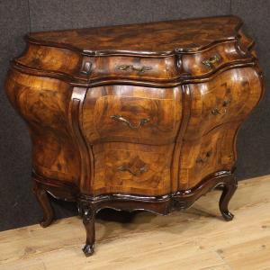 Venetian Dresser In Sculpted And Inlaid Wood From The 20th Century