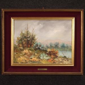 Italian Painting Impressionist Landscape Signed E. Ferri