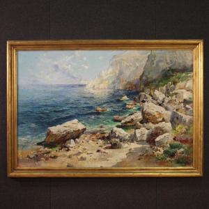 Great Landscape Painting By Felice Giordano From The 20th Century