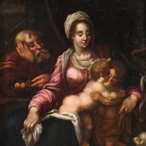 Tuscan School Of The 16th Century, Painting Holy Family