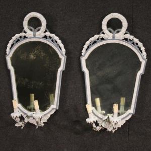 Paire De Miroirs De Style Louis XVI Du 20ème Siècle