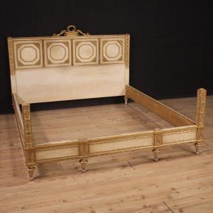 Double Bed In Louis XVI Style Sculpted, Lacquered And Gilded