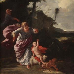 17th Century Religious Painting, Rest On The Flight Into Egypt