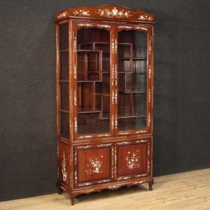 Vitrine Orientale En Bois d'Acajou Du 20ème Siècle