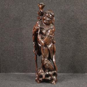 Oriental Sculpture From The 20th Century, Fisherman With Fish