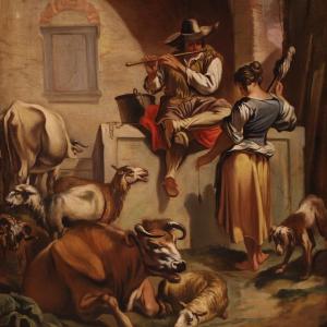 Great 18th Century Italian Painting, Pastoral Scene