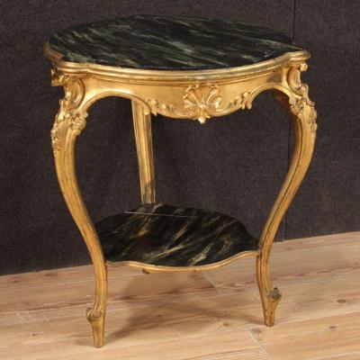 Gilded And Lacquered Faux Marble Living Room Coffee Table