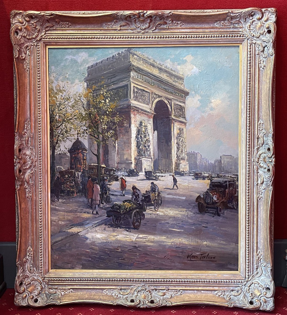 Kees Terlouw (1890-1948), l'Arc De Triomphe Paris 1925, Huile Sur Toile / Cees Terlow / hollandais-photo-3