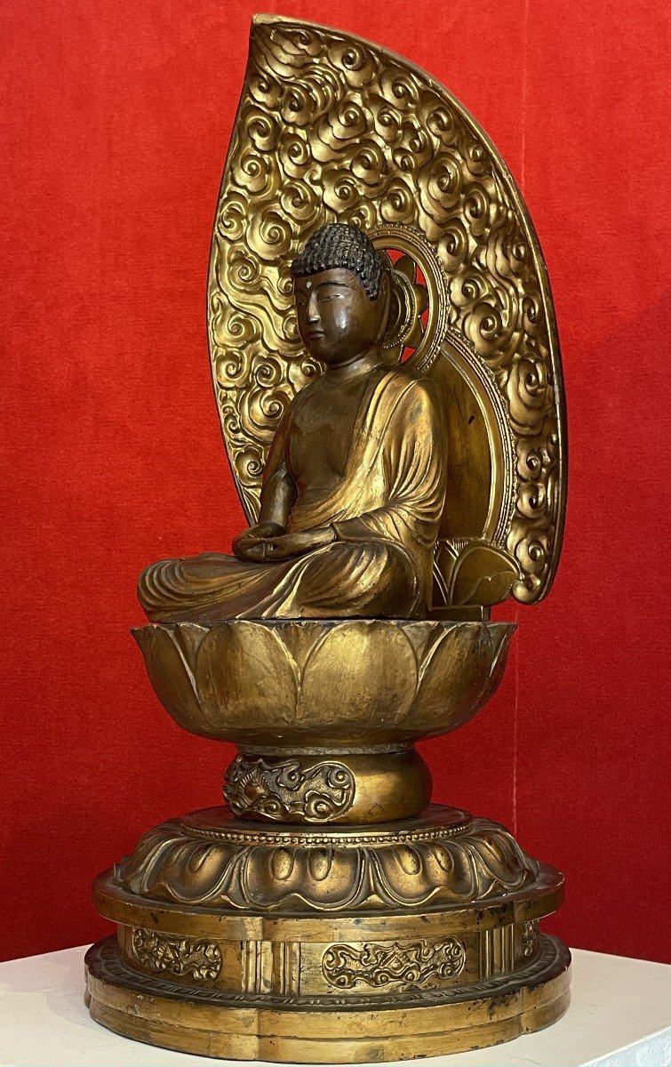 Large Sculpture Of Buddha, Lacquered And Gilded Wood, Japan, Edo Period Circa 1750-1800-photo-3