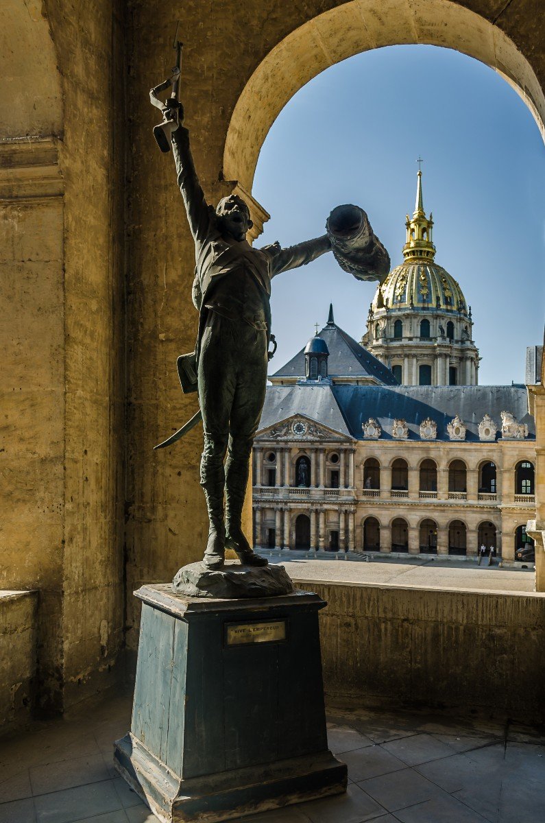 Old Guard Grenadier Acclaiming Napoleon, Large Bronze Sculpture By Charles Richefeu (1868-1945)-photo-8