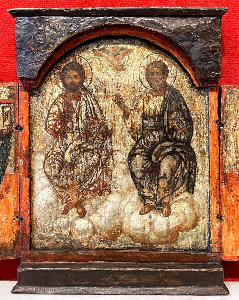 Triptych Icon Of The Holy Trinity, Greece 19th Century / Orthodox-photo-2