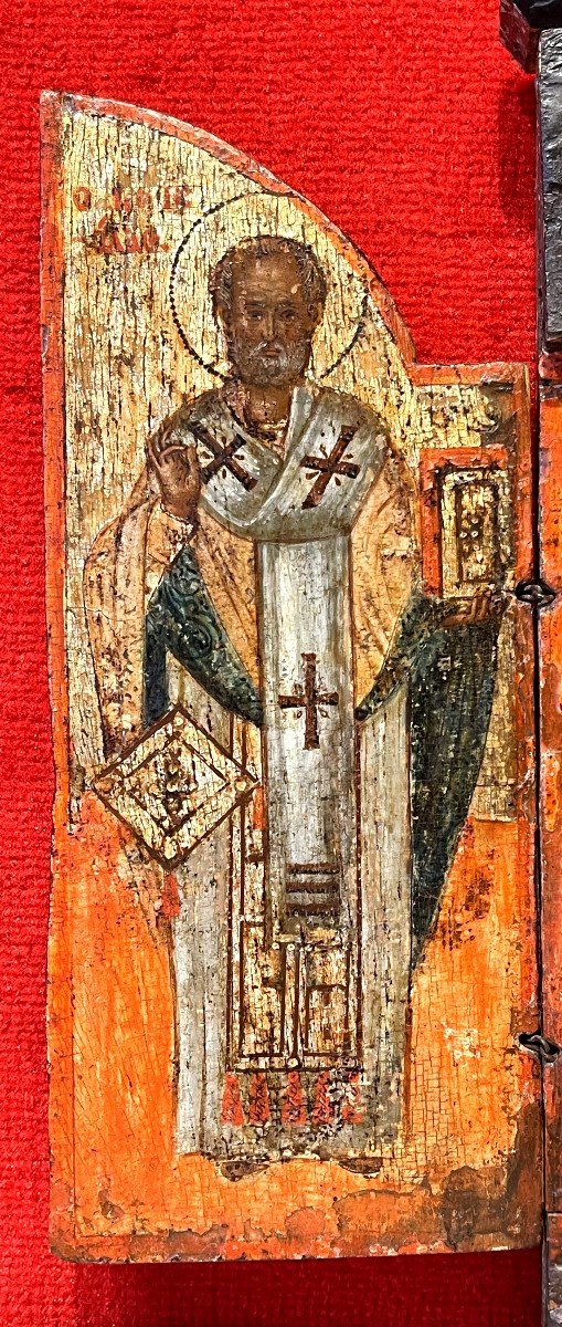 Triptych Icon Of The Holy Trinity, Greece 19th Century / Orthodox-photo-4