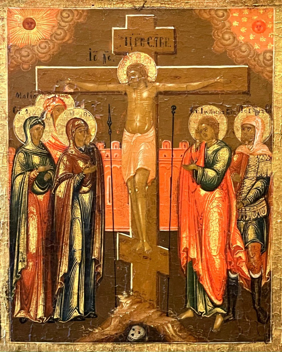 Large Icon Of The Life Of Christ, Moscow Circa 1780-1820 / Jesus / Resurrection / Crucifixion-photo-1