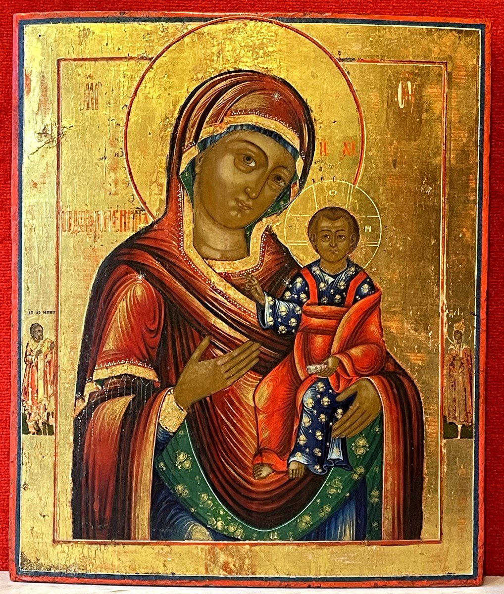 Grande Icône De La Mère De Dieu d'Ivéron, Russie 18e / Vierge Marie d'Ivérie Vieux Croyants